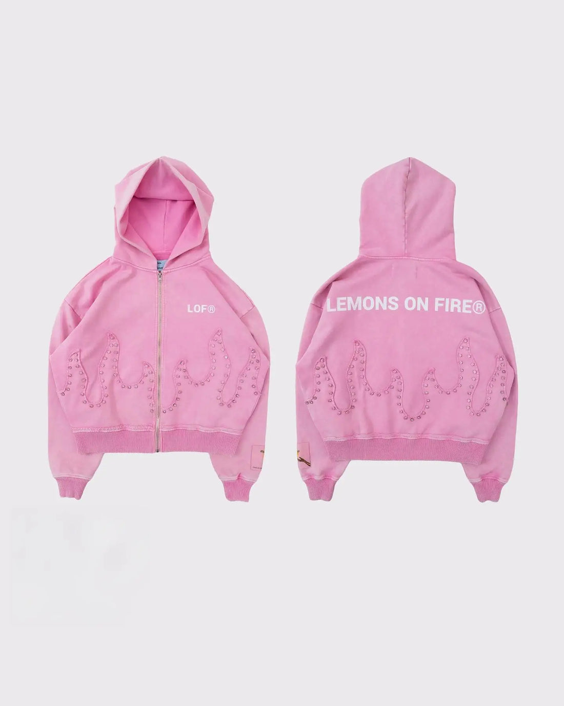 The Pink Flame Zip-Up Hoodie - Planet Missy