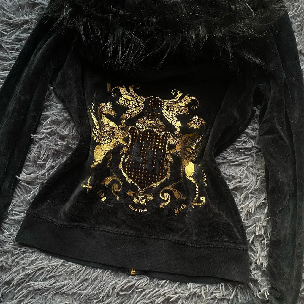 Black 2000's style zip up