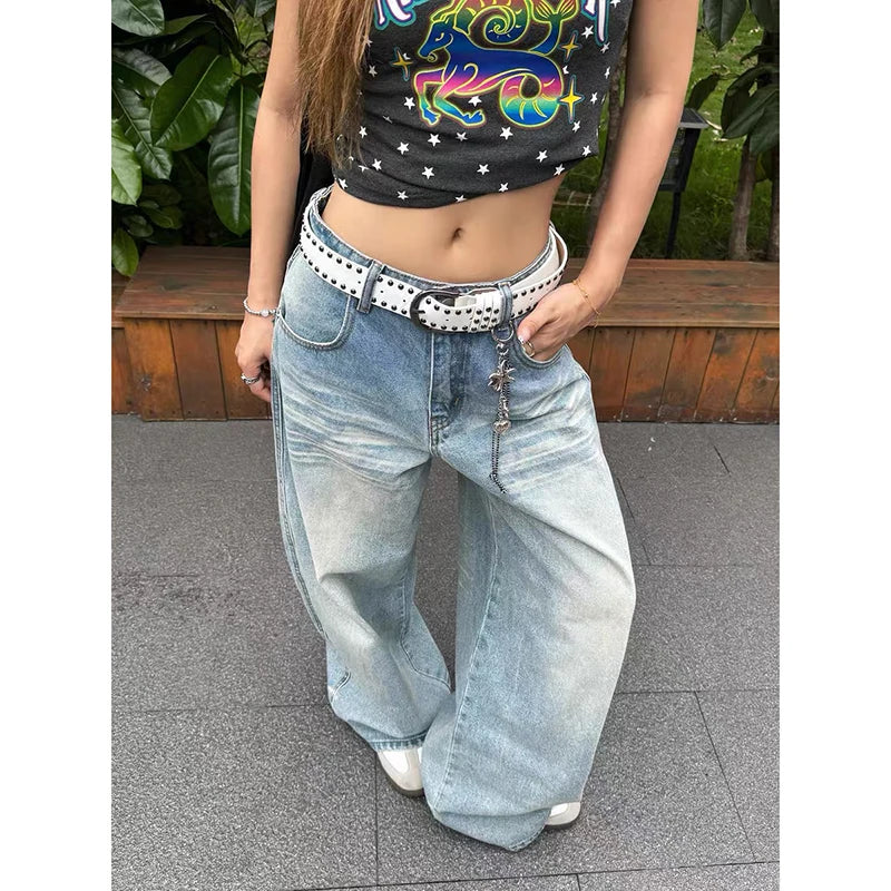 Straight Baggy Denim Trousers - Planet Missy