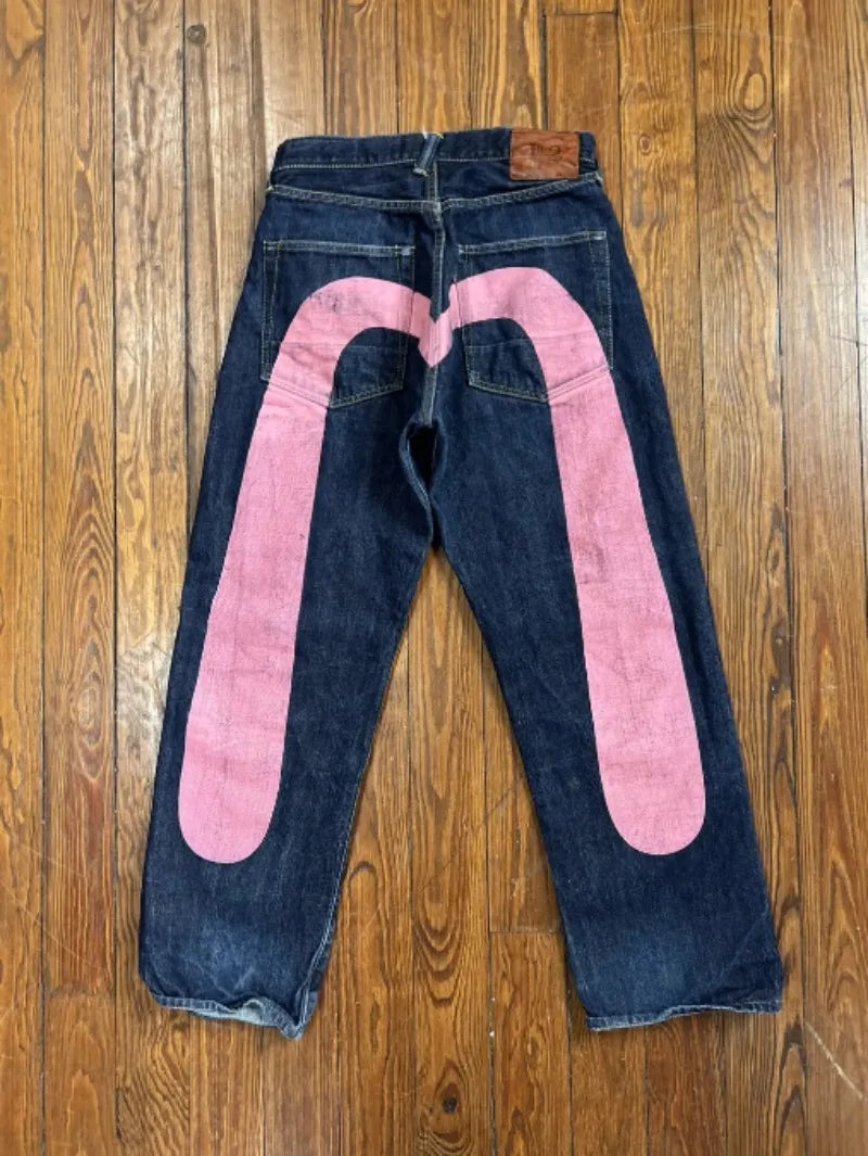 Pink paint pant jeans