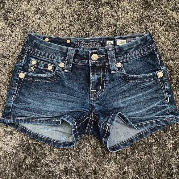 Miss Me Dark Wash Shorts