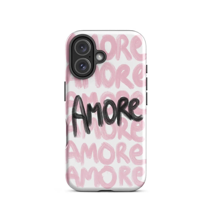 Korea INS English Amore Phone Case for iPhone 16 15 14 13 12 11 X XS XR XSMAX 7 8 Pro Max Plus Luxury Double-layer Back Cover - Planet Missy