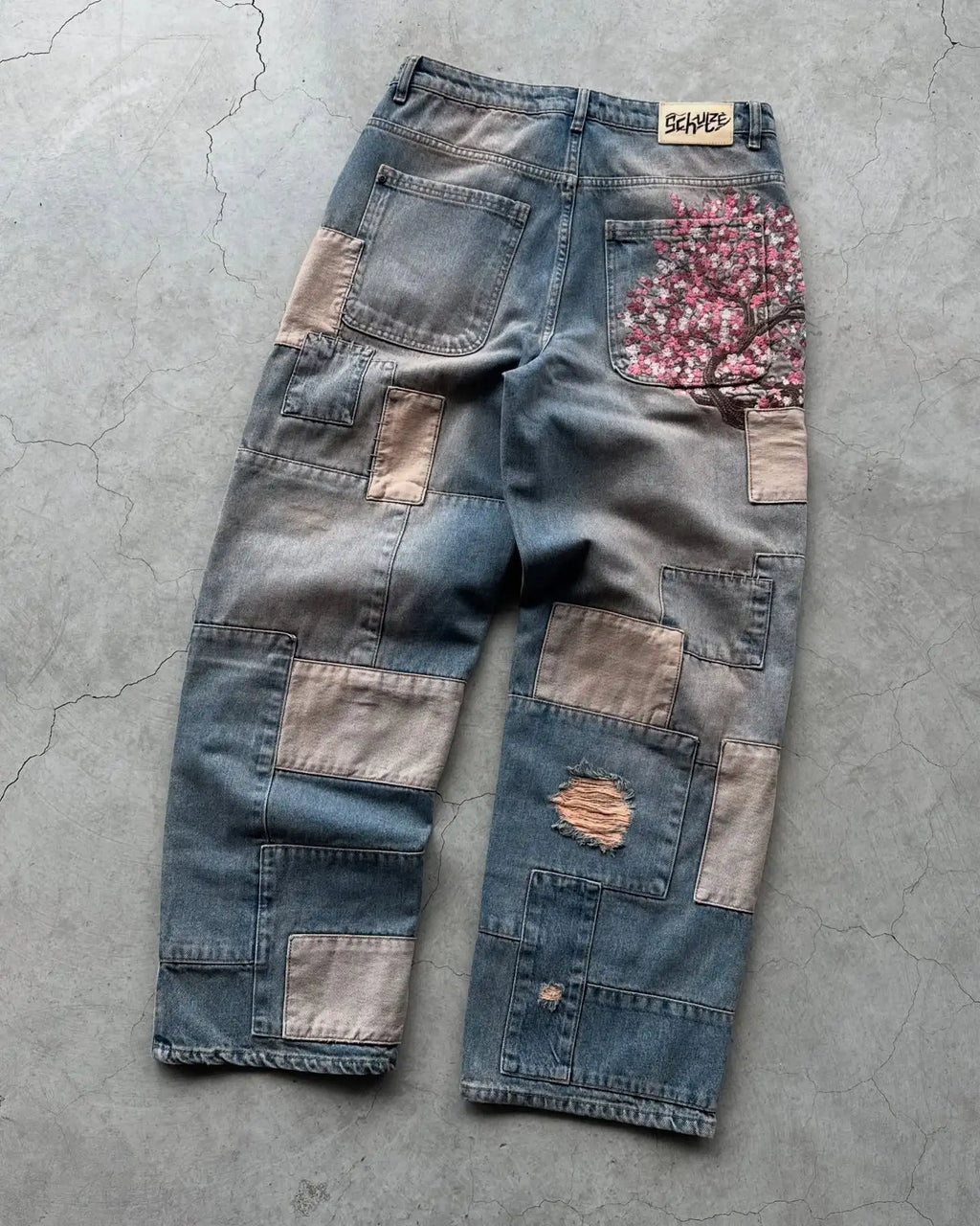 Floral Patchwork Jeans