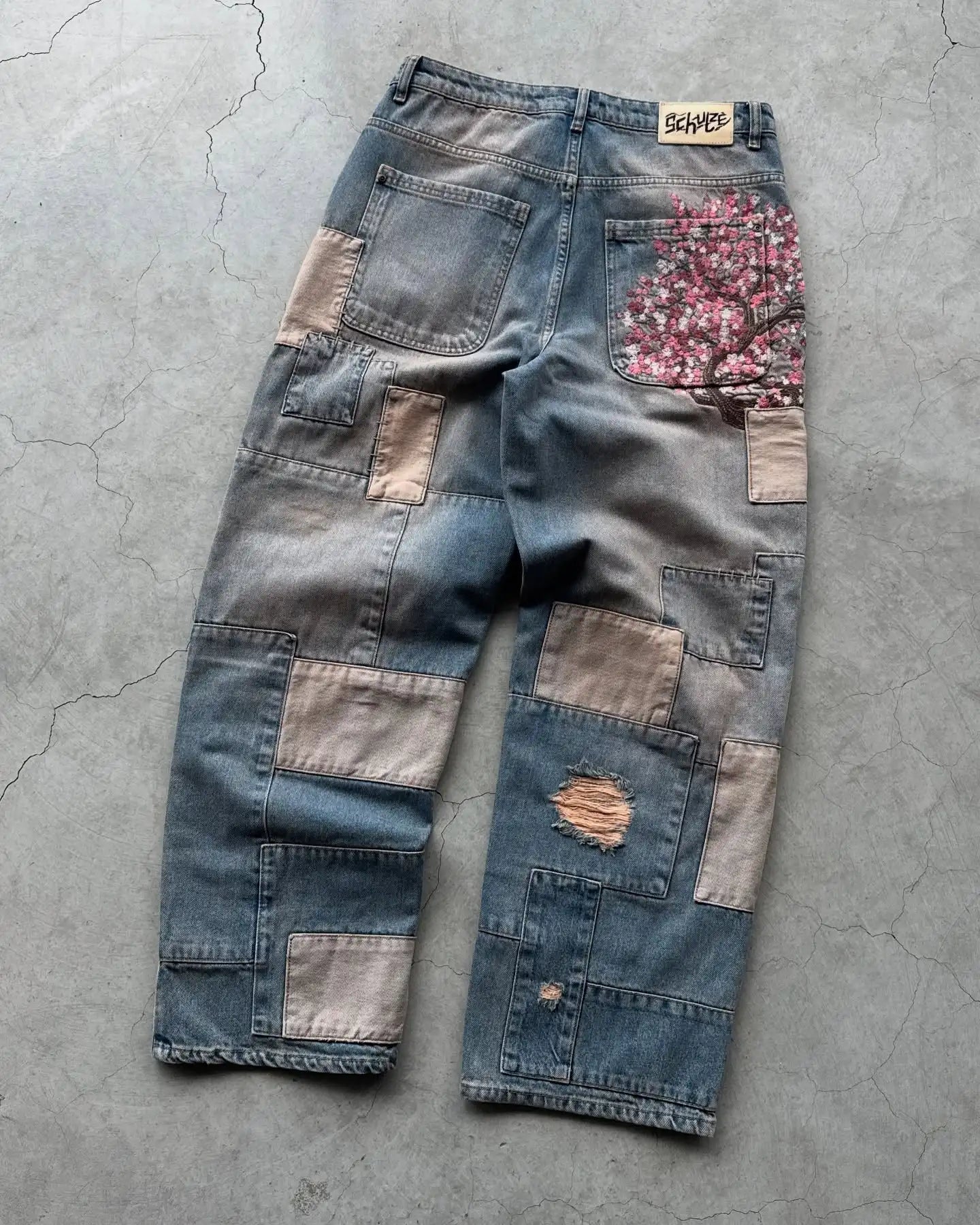 Floral Patchwork Jeans