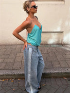 Blue Draped Cami Top