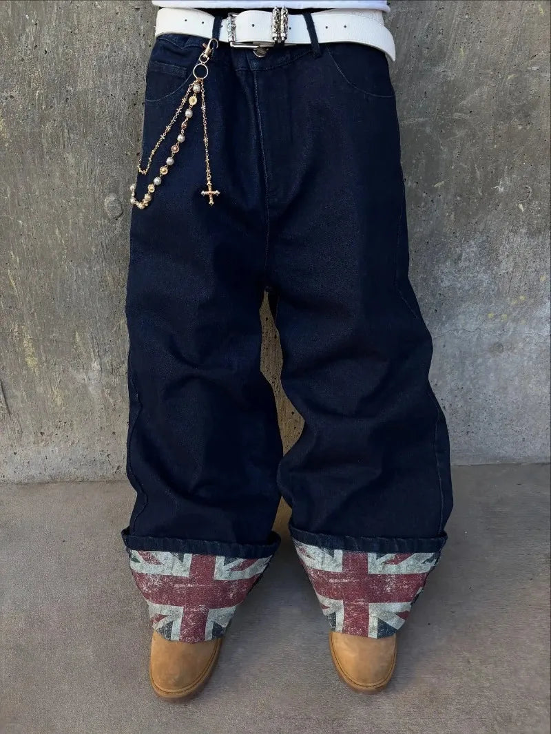 UK Flag Baggy Jeans - Planet Missy