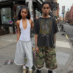 Y2K Casual Fashion Camo Shorts Camouflage Printing Pocket Burr Sweatshorts Hip Hop Harajuku Streetwear Men Women Wide Leg Pants - Planet Missy