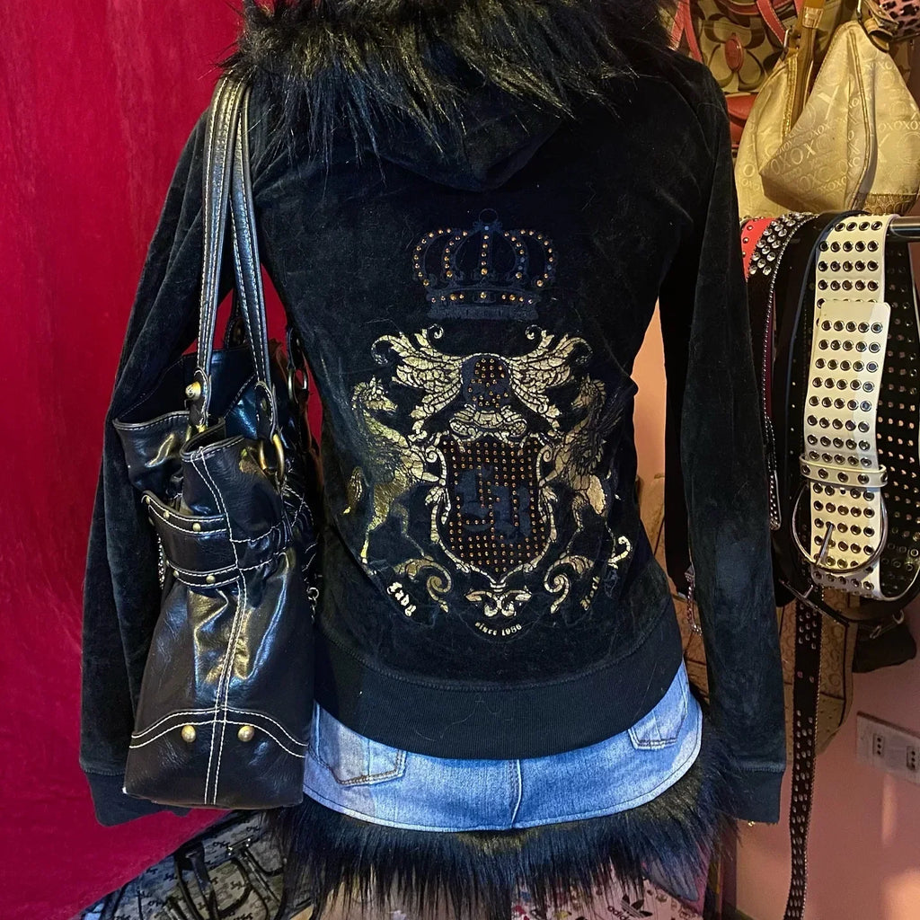 Black 2000's style zip up