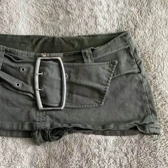 low waist mini denim skirt