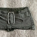 low waist mini denim skirt