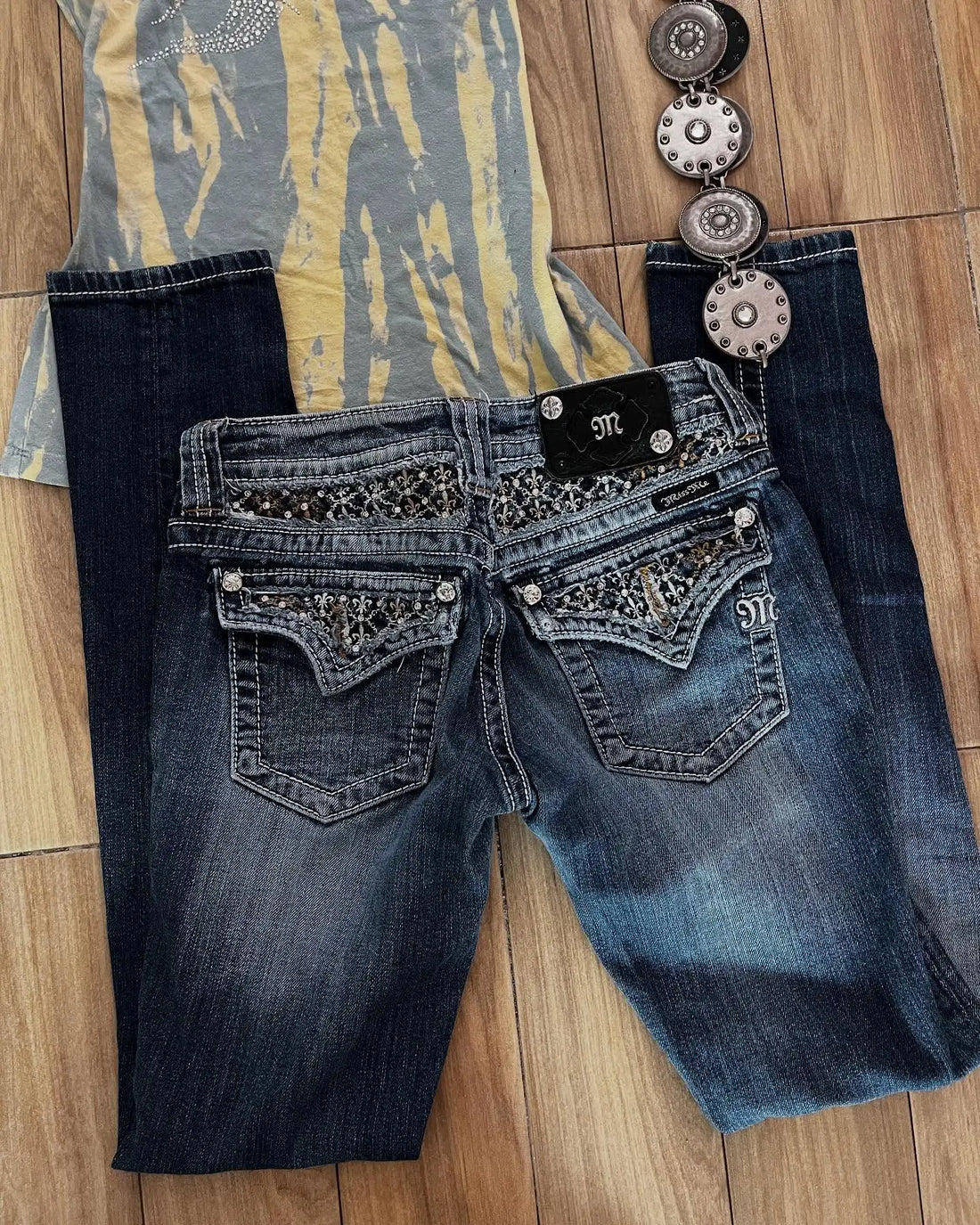 Crystal Miss Me Wide-Leg Jeans - Planet Missy
