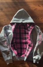 Plaid Reversible Zip Hoodie