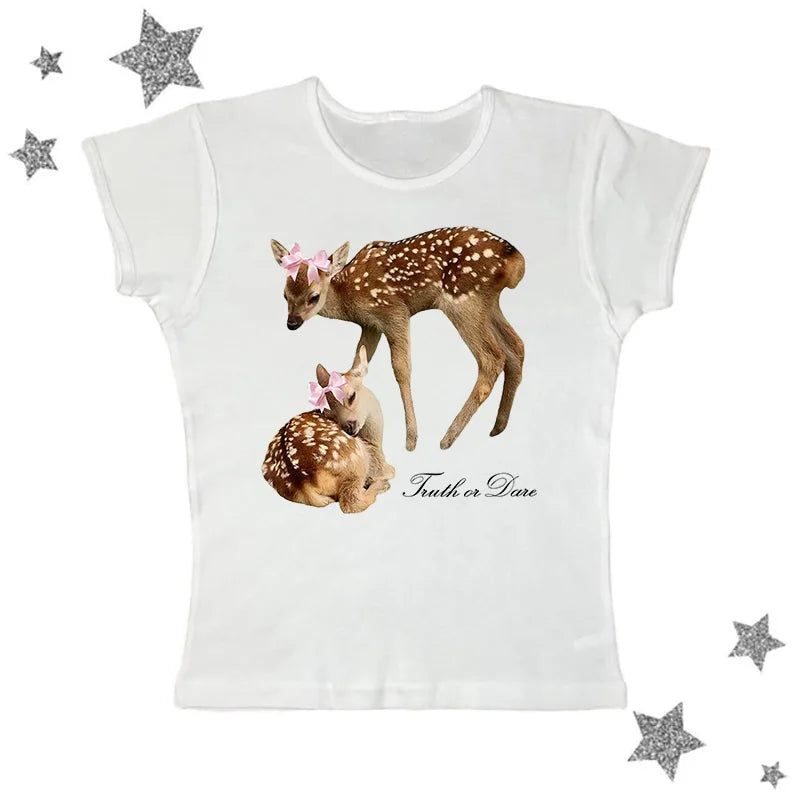 High Street Y2k Tops Gothic Cute Girls Camisole Printing Grunge Crop Tops Clothes Vintage Punk Women Corset Tank Top Baby Tees