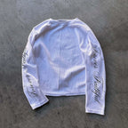 Lettered Print Long Sleeve Top - Planet Missy