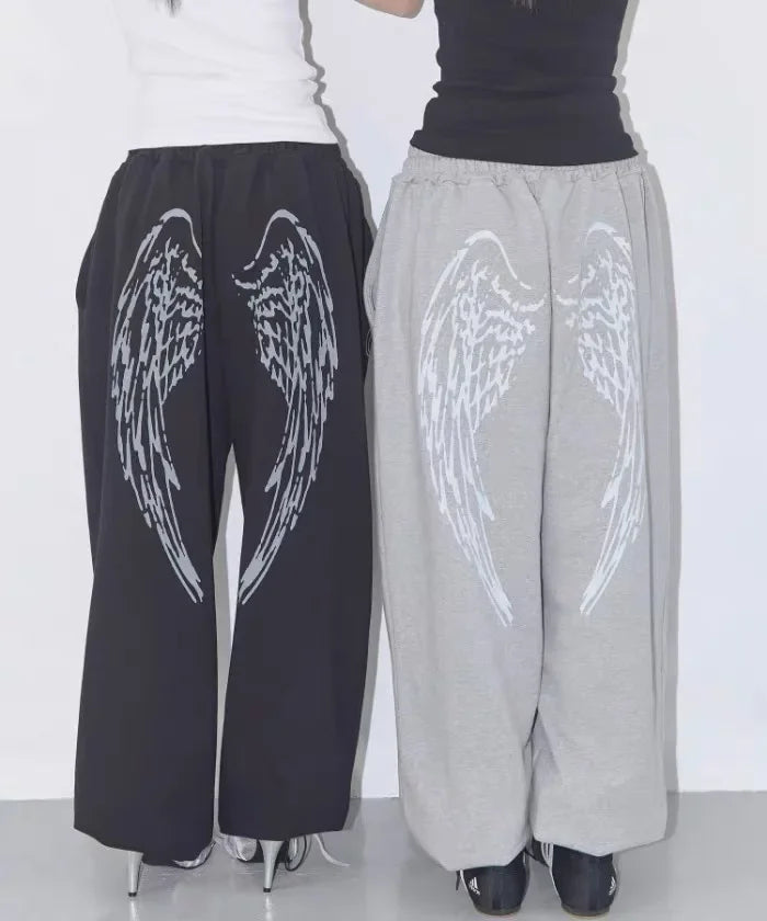 Angel Wings Graphic Breathable Pants - Planet Missy