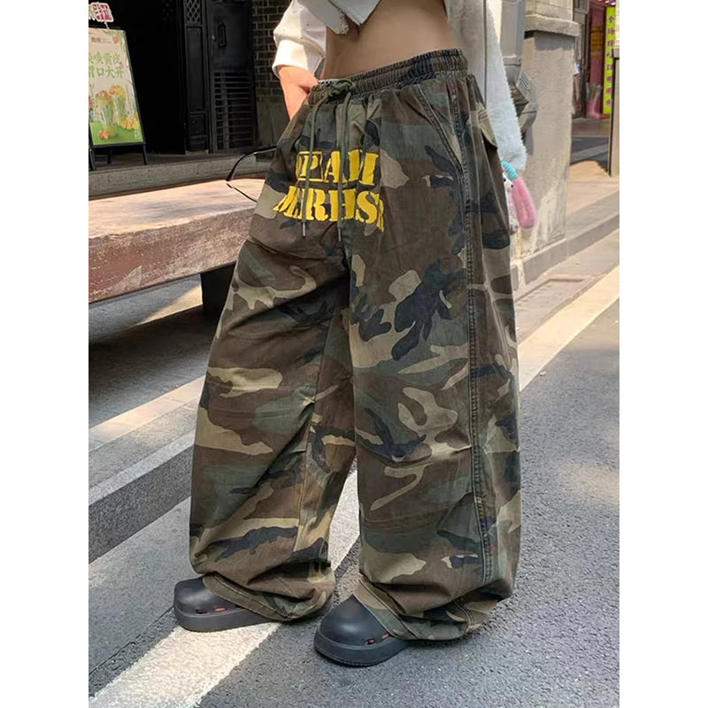 Army Green Baggy Camouflage Pants - Planet Missy