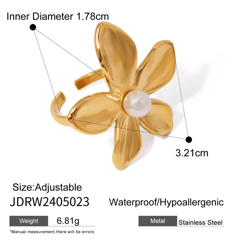 Flower Pearl Rings