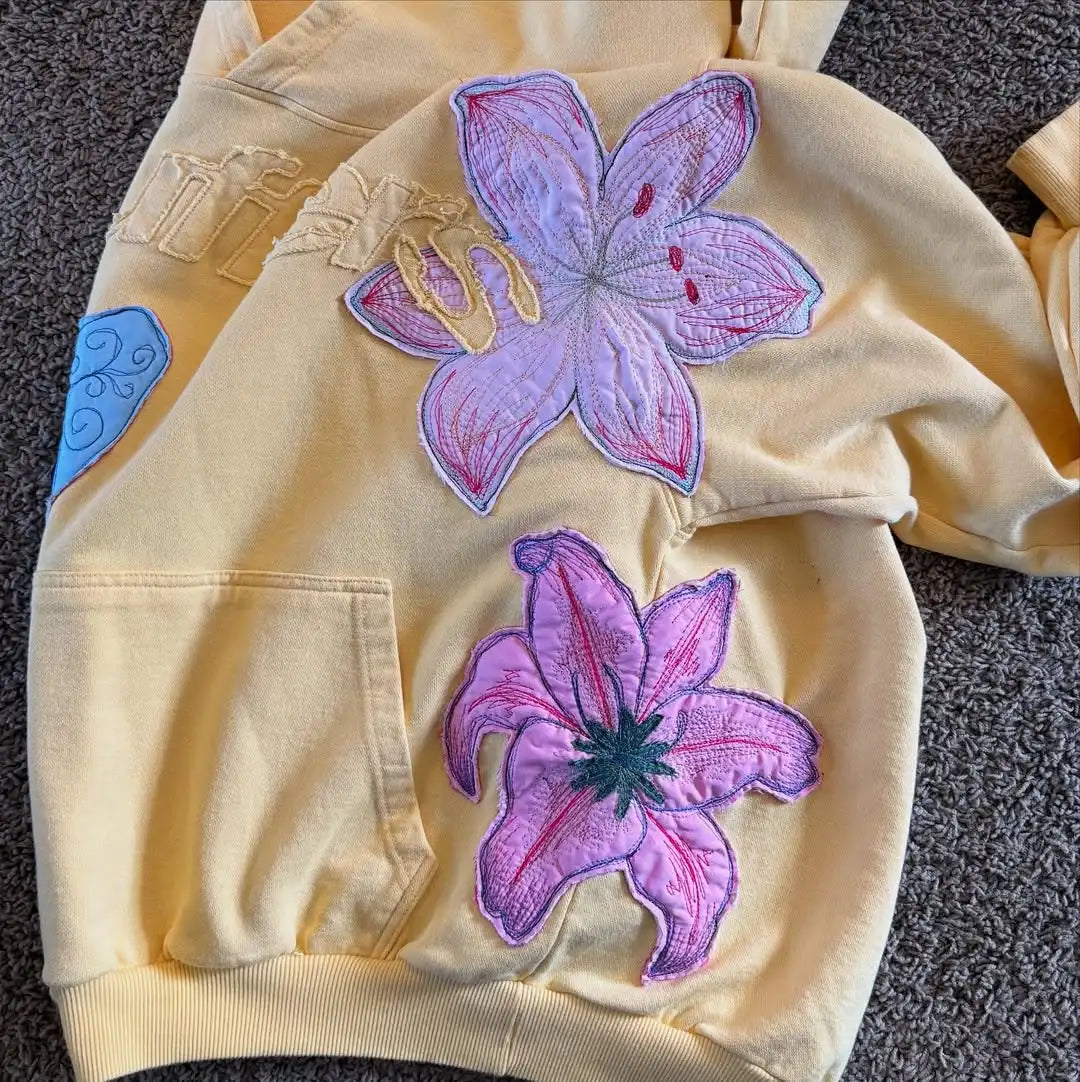 Yellow floral hoodie