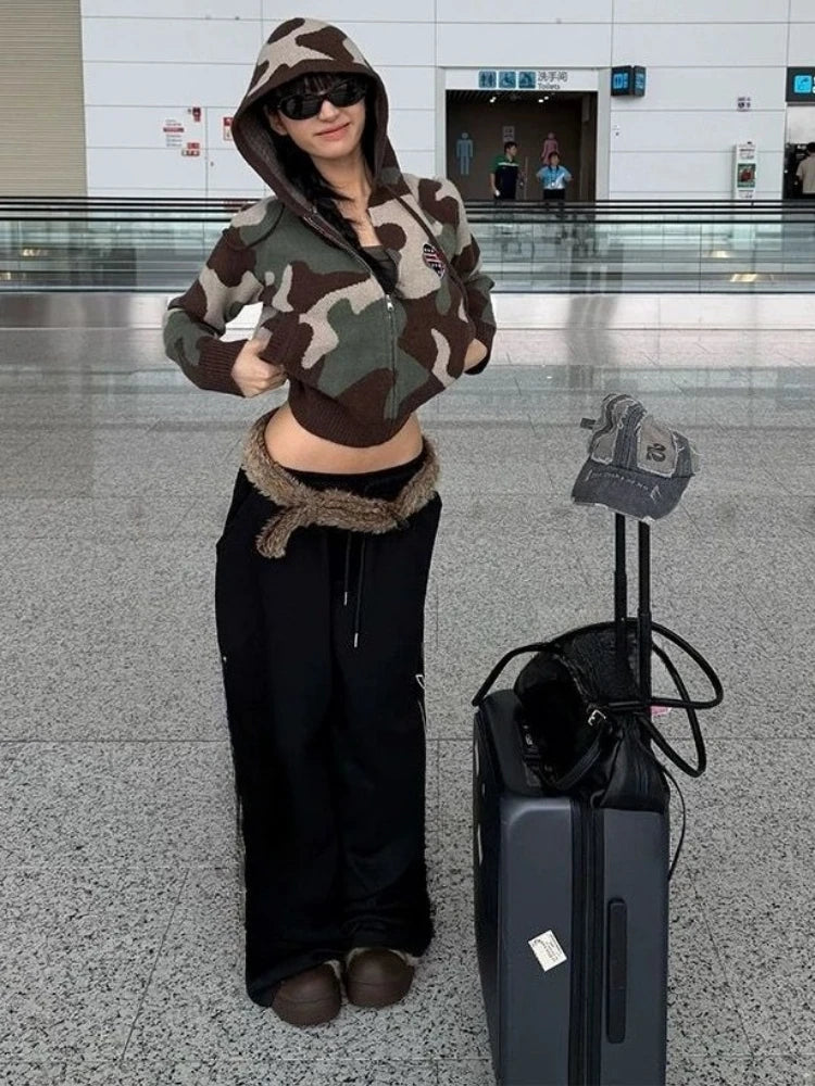 Camouflage Hooded Cardigan - Planet Missy