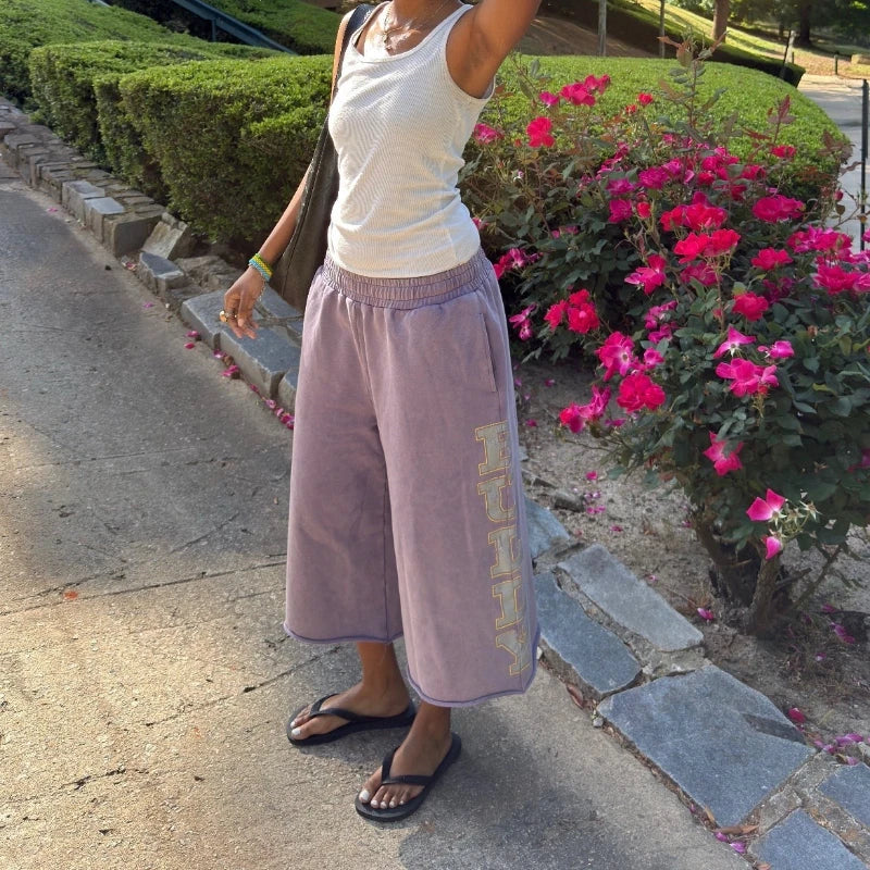 Y2K Purple Baggy Shorts - Planet Missy
