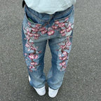Floral Graphic Jeans