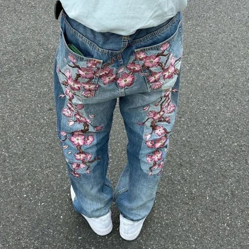 Floral Graphic Jeans