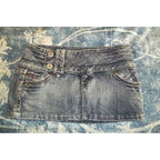 Blue Dark Wash Y2K Micro Skirt - Planet Missy