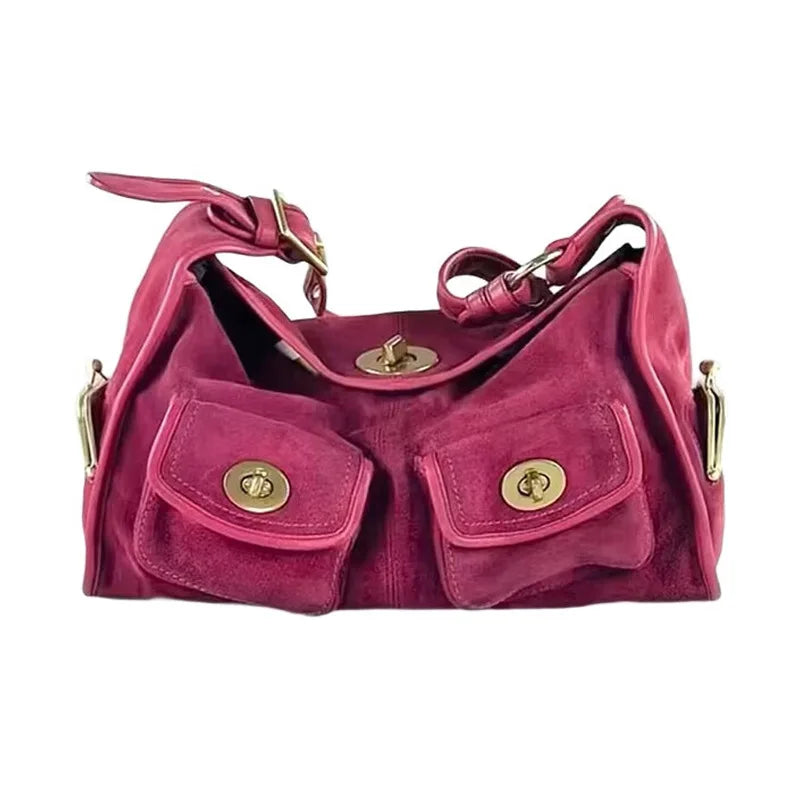 Luxe Velvet Multi-Pocket Shoulder Bag - Planet Missy