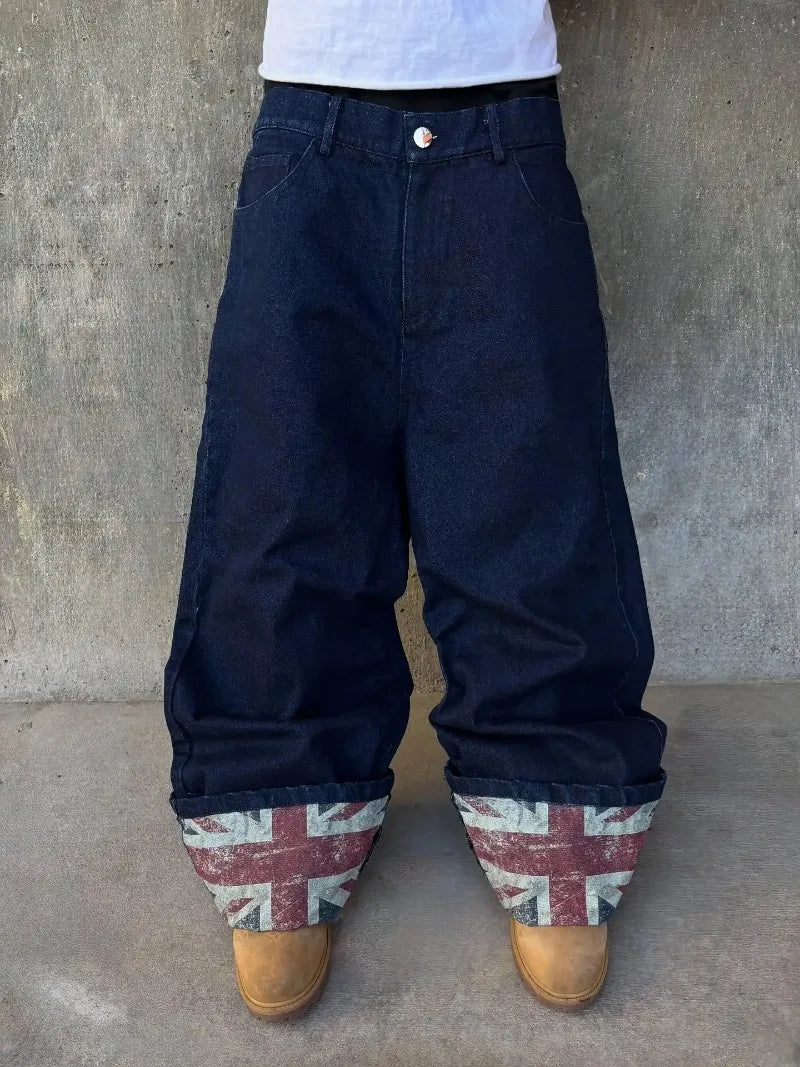UK Flag Baggy Jeans - Planet Missy