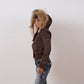 Mocha Hooded Fur Winter Jacket