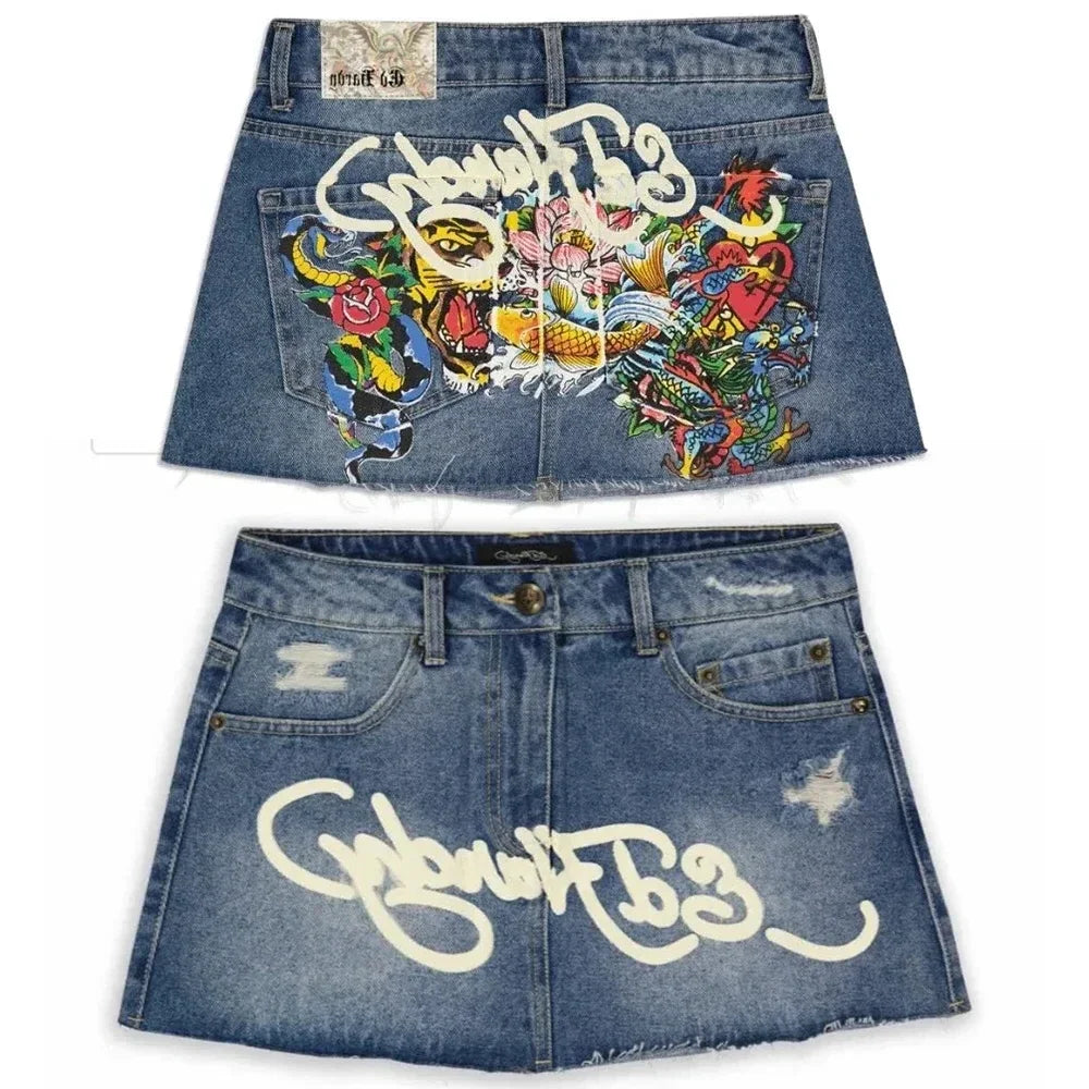 Ed Hardy Paint Mini Skirt