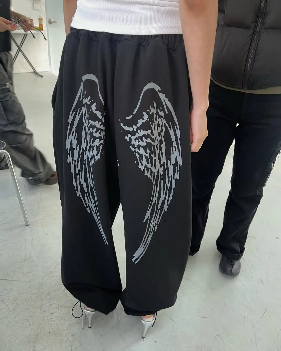 Angel Wings Graphic Breathable Pants - Planet Missy