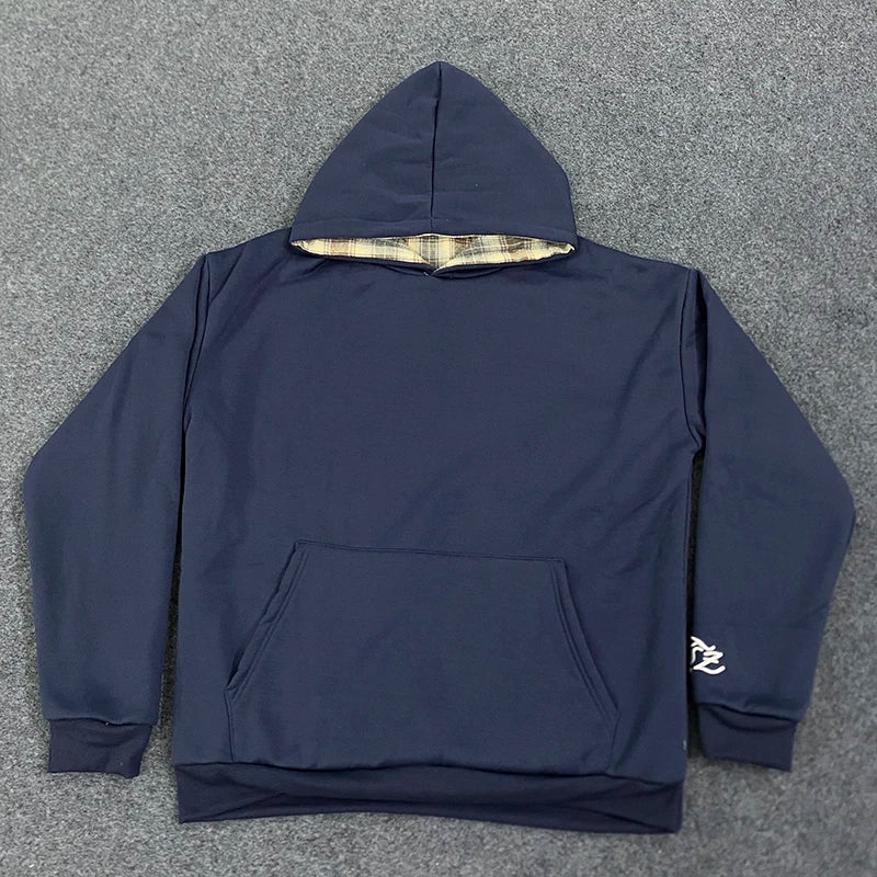 Plaid Print Loose Hoodie