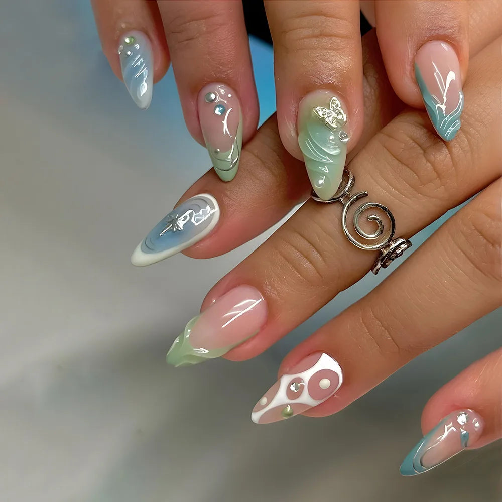 24pcs Coral Glaze Nails