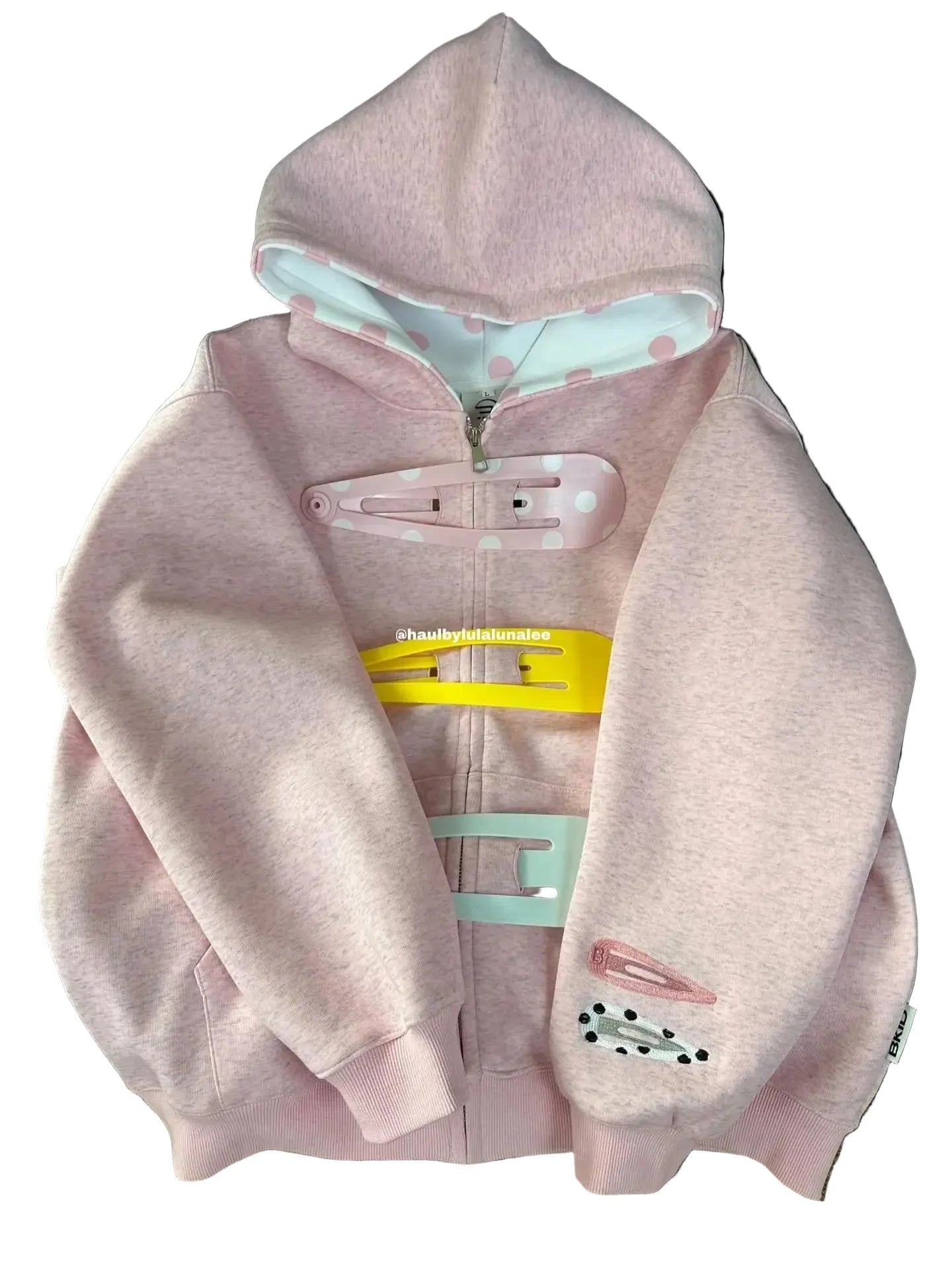 Polka Dot Splicing Hooded - Planet Missy