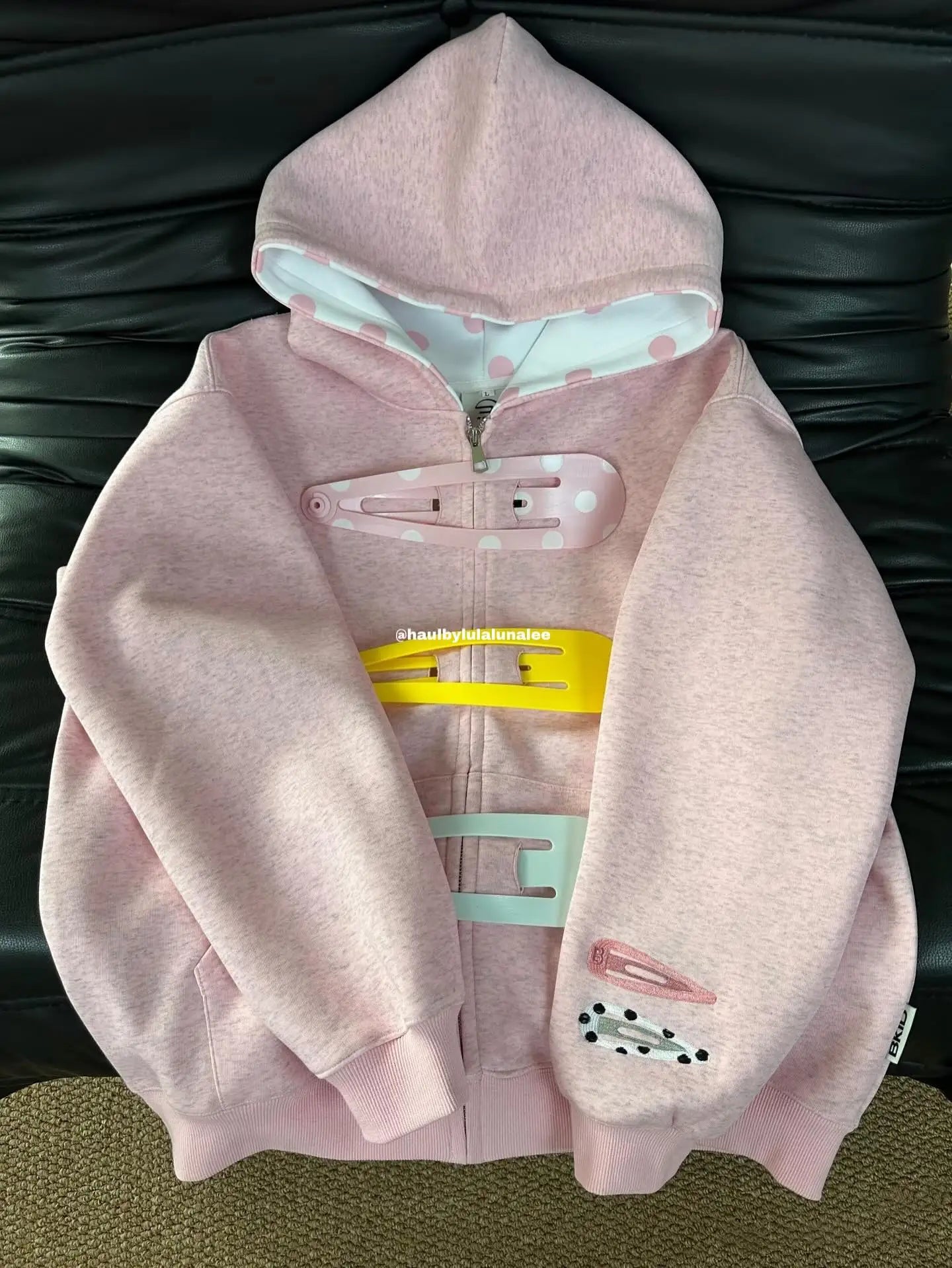 Polka Dot Splicing Hooded