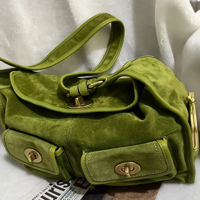 Luxe Velvet Multi-Pocket Shoulder Bag - Planet Missy