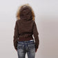 Mocha Hooded Fur Winter Jacket