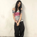 INSANE Y2K Zebra Print Baby Tee - Planet Missy