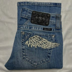 Bootcut Wing Embroidered Denim Jeans