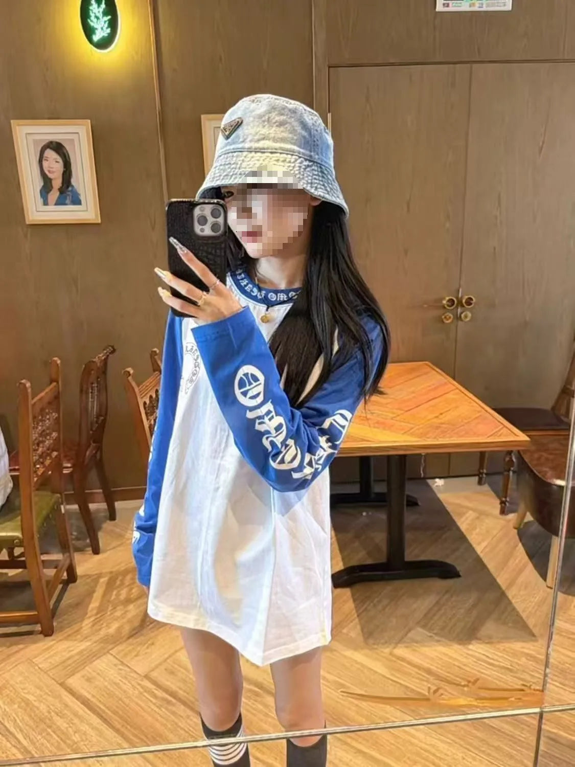 Long Sleeve Blue Top