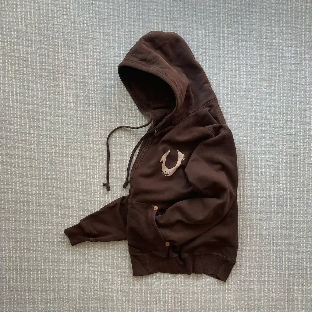 Brown Zip Up Hoodie