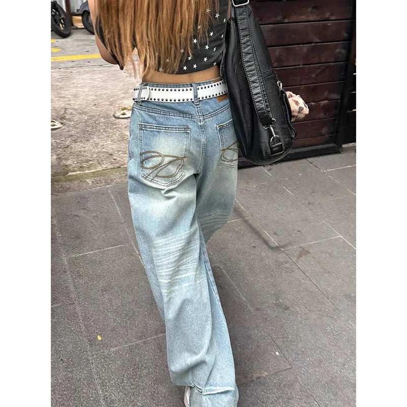 Straight Baggy Denim Trousers