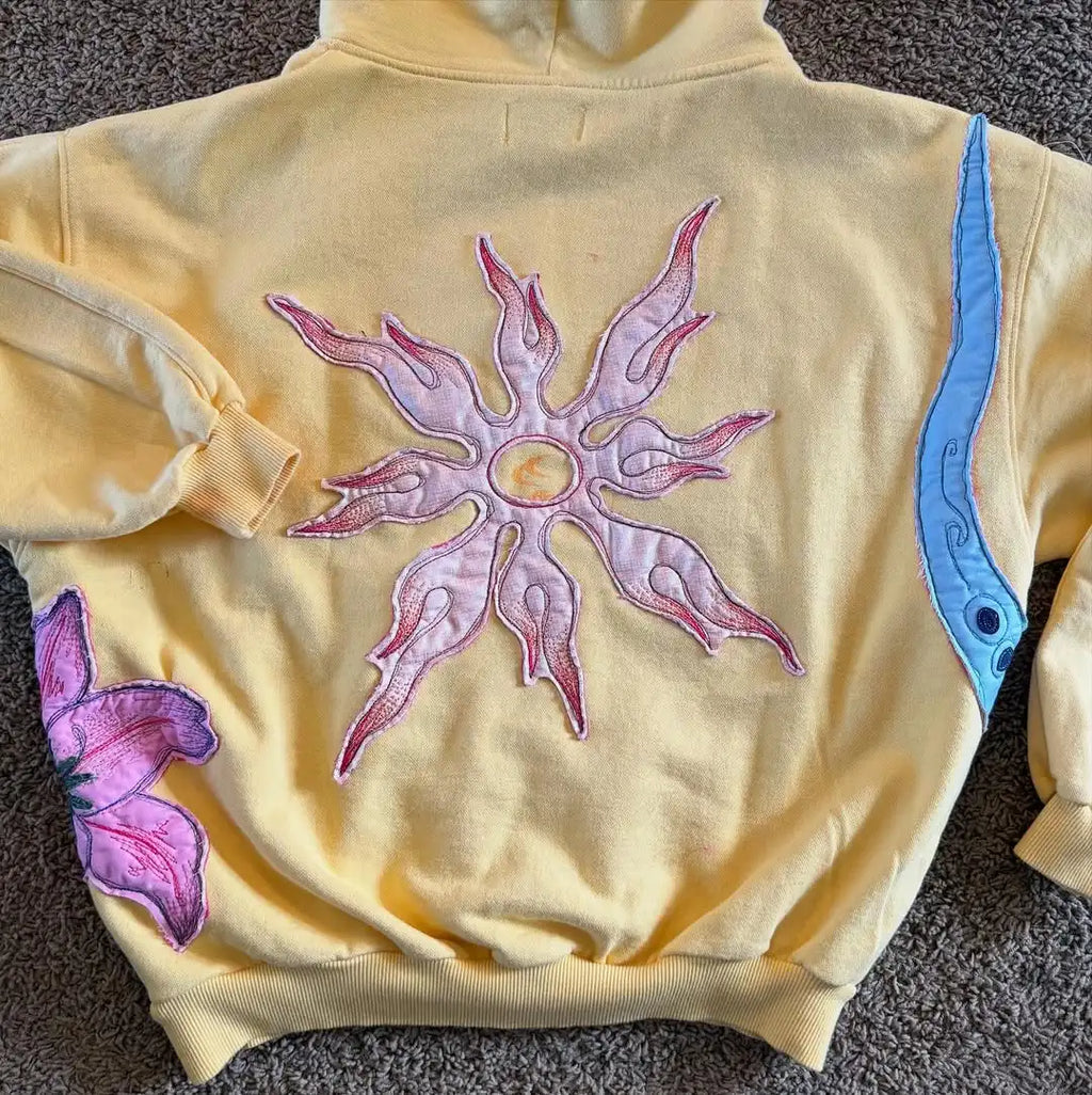 Yellow floral hoodie