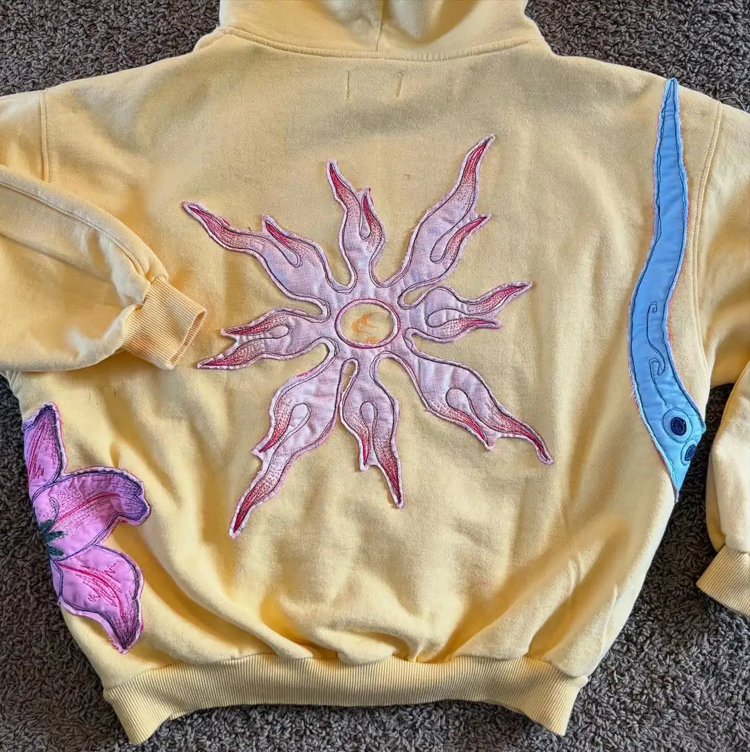 Yellow floral hoodie