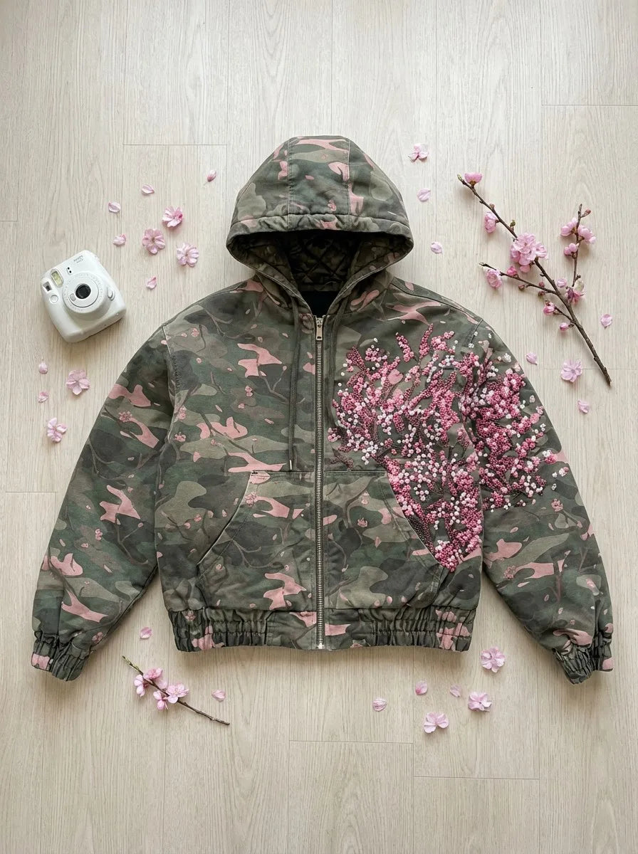 Floral Camo Hooded Jacket