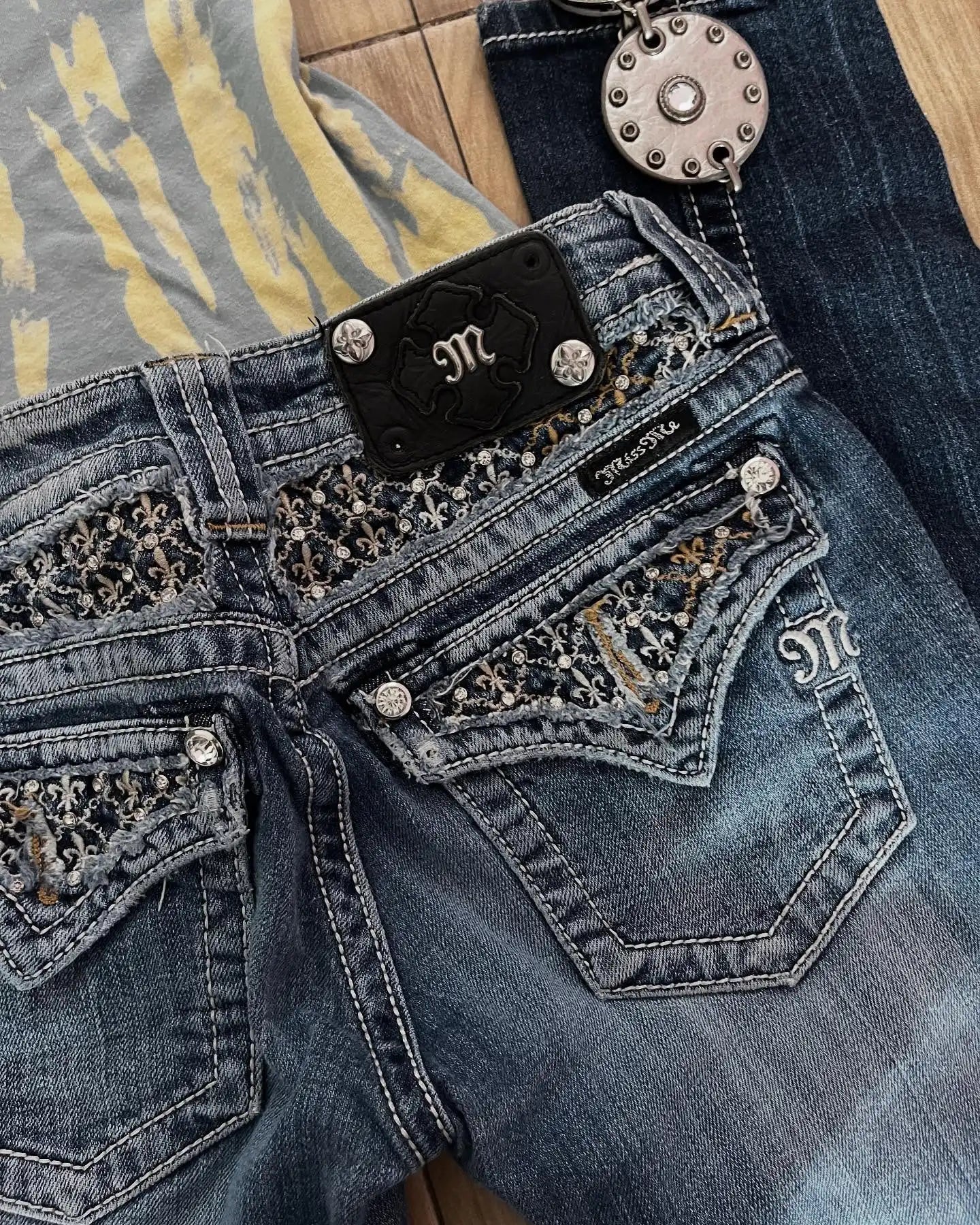 Crystal Miss Me Wide-Leg Jeans