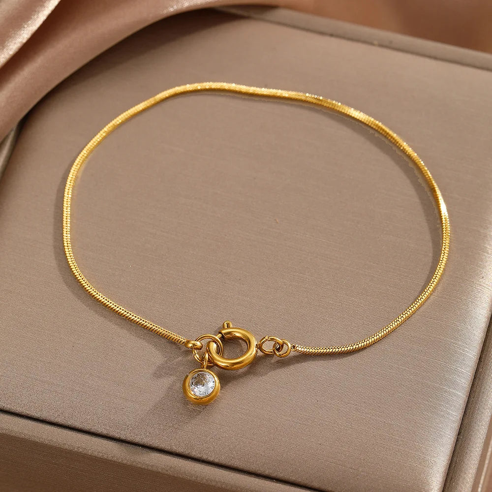Pulsera de cadena de cuerda blanca