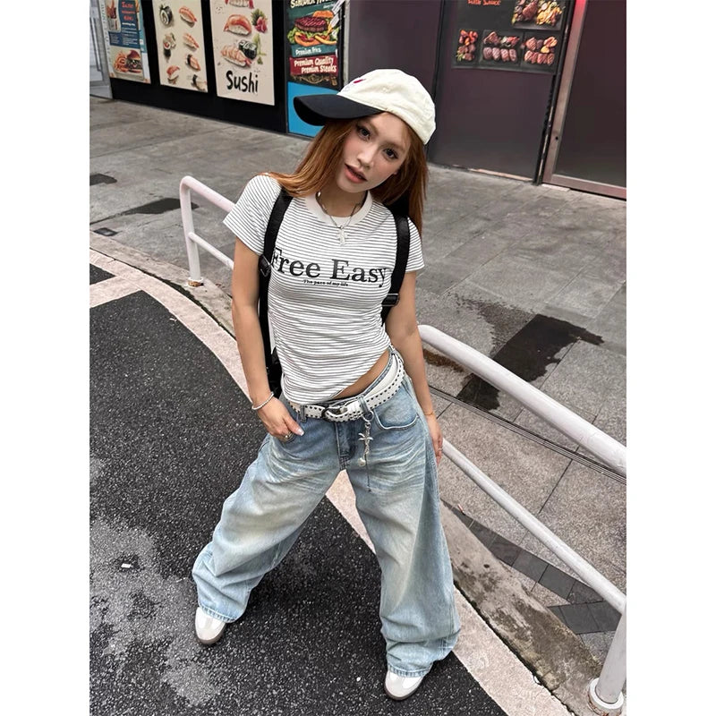 Straight Baggy Denim Trousers - Planet Missy
