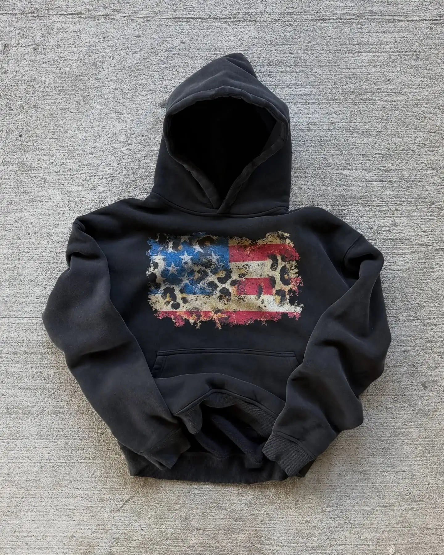 American Star Spotted Banner Hoodies Women Oversized Pullover Sweatshirt Y2k Tops Streetwear Harajuku Couples K Pop Clothes - Planet Missy